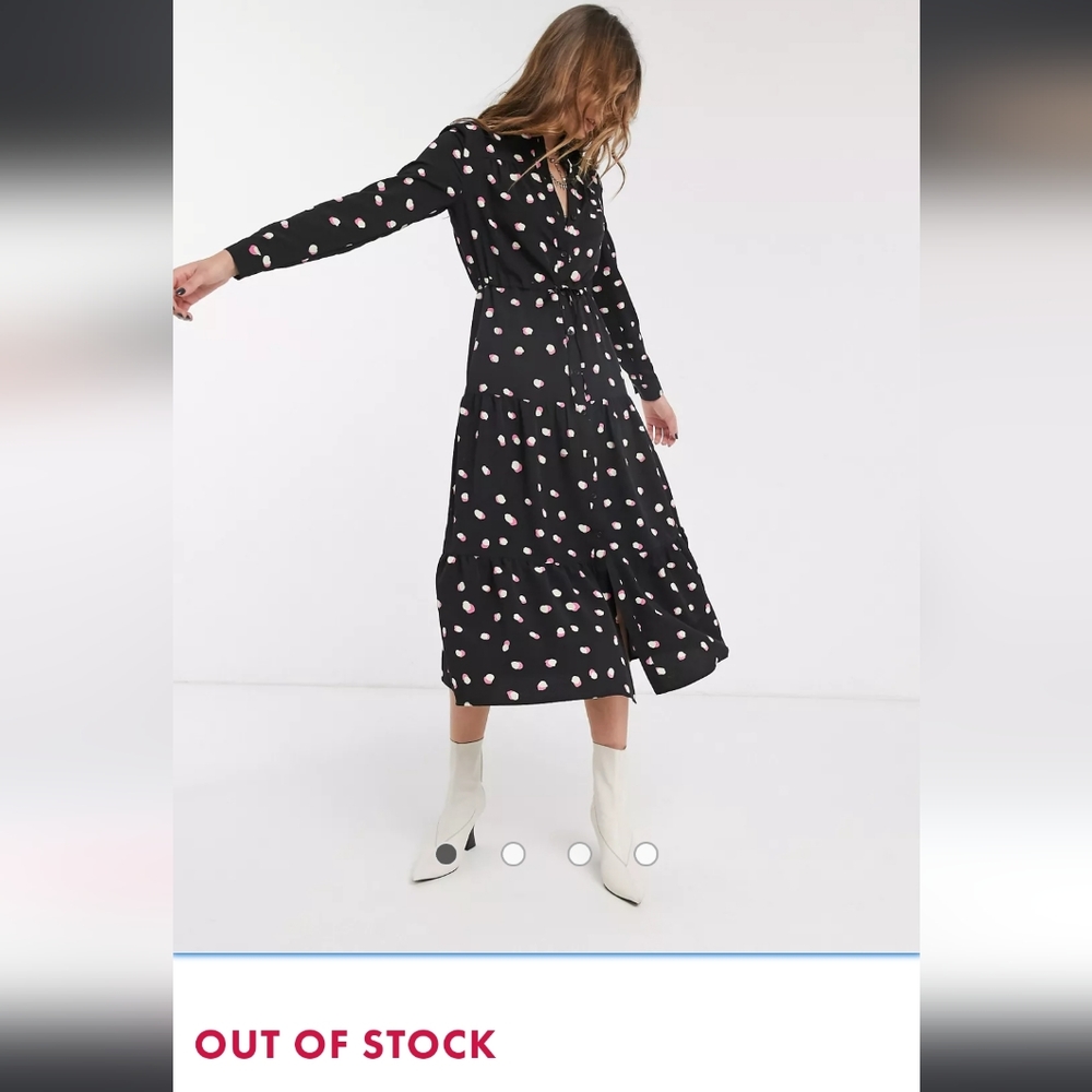 New Topshop dot tiered dress US8